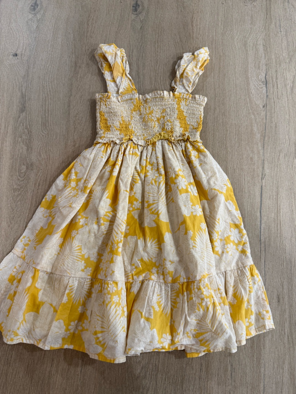 Janie and Jack Emily Floral Smocked Sundress Yellow White Sunshine Preppy Size 4 - Picture 2 of 10